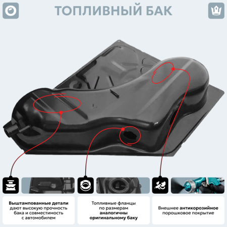 Топливный бак Opel Astra F Бензин, 1991-2005 г.в. (антикоррозия)