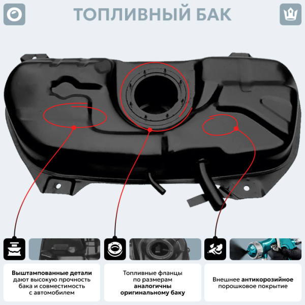 Топливный бак FIAT Linea (Дизель), 2009-Н.В г.в. (антикоррозия)